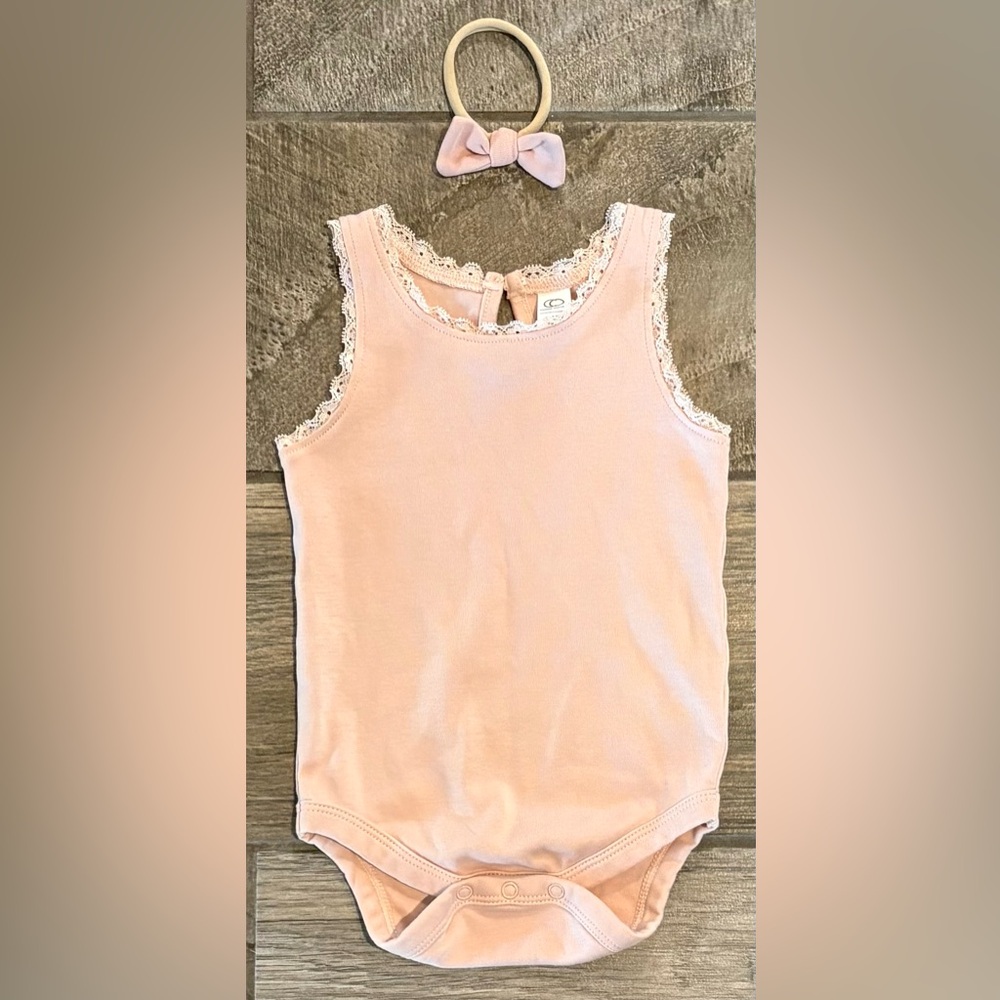 Colored Organics Lace Bodysuit & Bow Headband